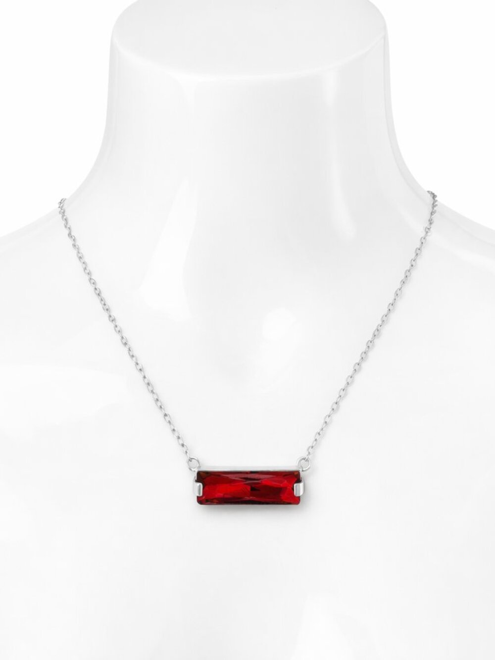 Giani Bernini Crystal Rectangle Solitaire 18" Pendant Necklace in Sterling Silve